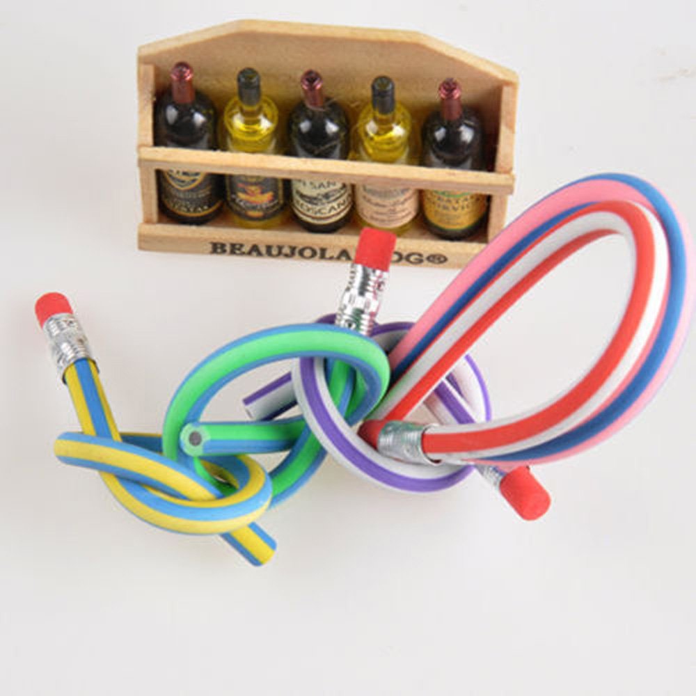Colorful Bendable Pencils with Eraser - 10 Pack for Kids Writing & Drawing