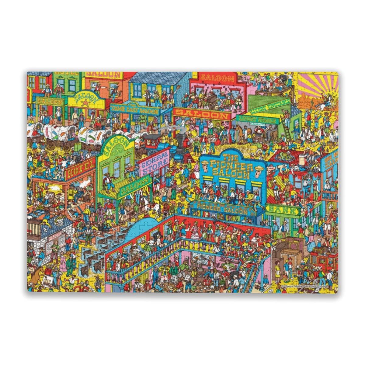 Where's Waldo Wild Wild West 300-Piece Jigsaw Puzzle for Adults - Challenging & Fun Brain Teaser, Stress Relief Puzzle Game - Perfect for Family Game Night, Office Break Room & Gift Giving