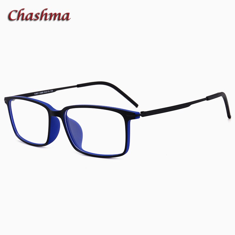 Unisex Square Full Rim Ultem TR90 Stainless Steel Eyeglasses 2601 - Lightweight Durable Frames for Work, Reading & Fashion Accessories