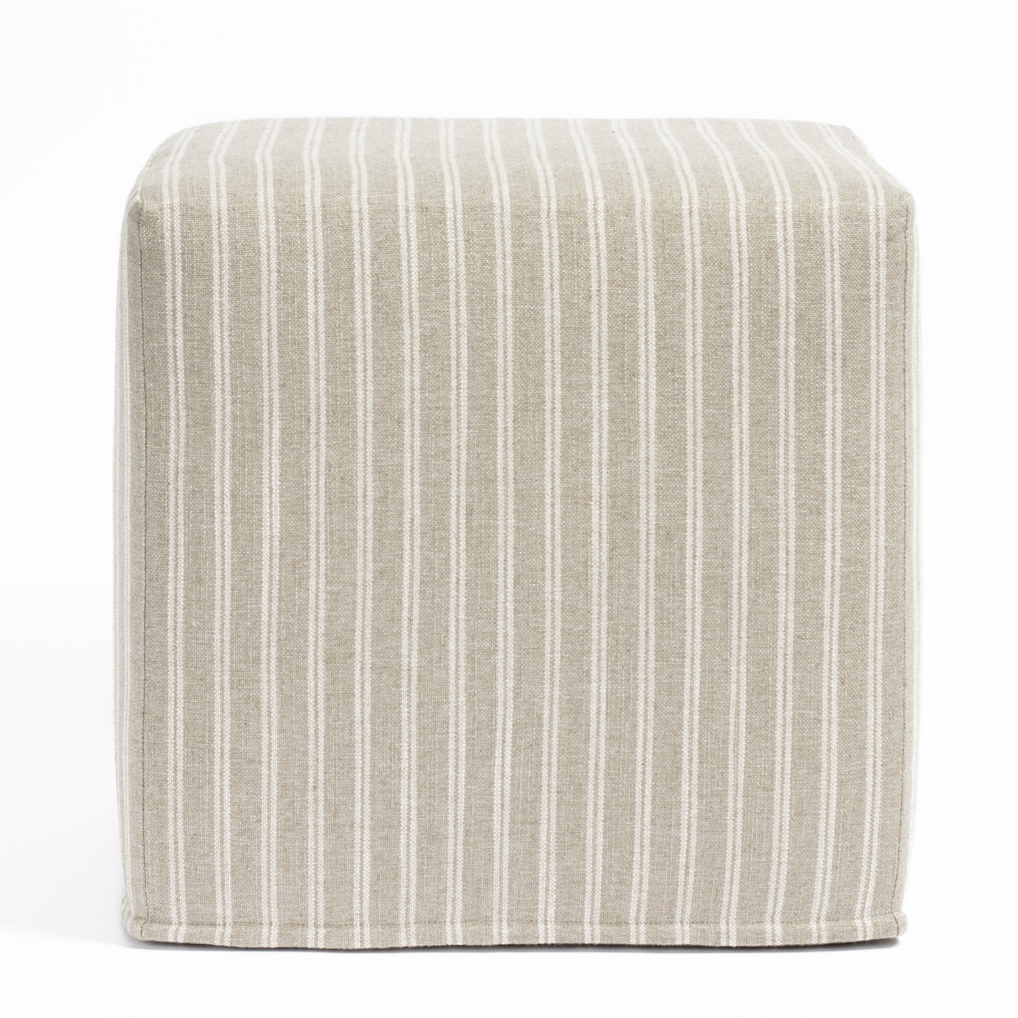 Conway Stripe 16x16 Cube Storage Ottoman with Removable Cover - Sage Green - Perfect for Living Room, Bedroom & Home Decor