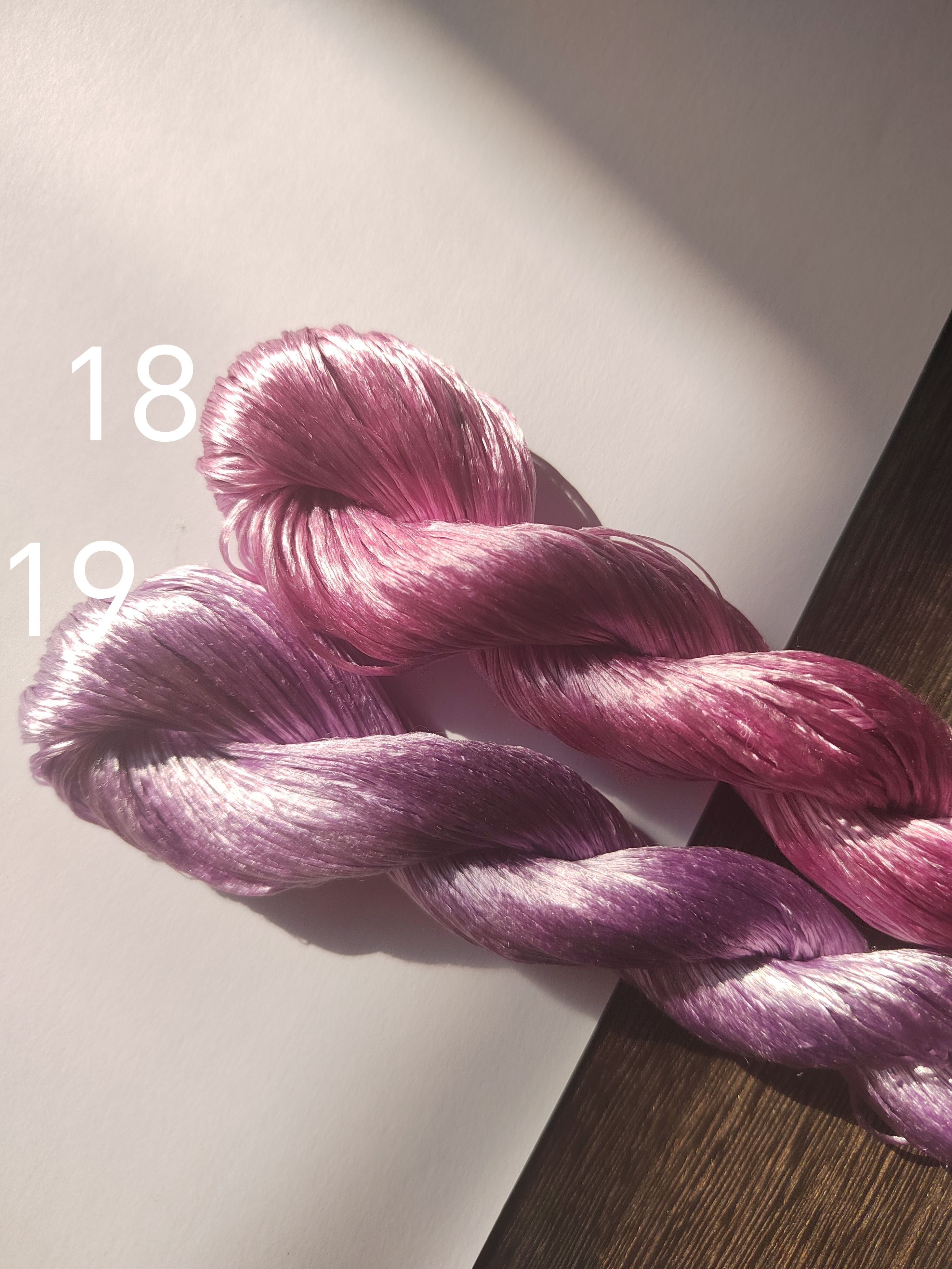 10g Premium Suzhou Embroidery Thick Filament Slightly Twisted Mulberry Silk Thread - Purple Silk Series for Fine Embroidery, Needlework & DIY Craft Projects