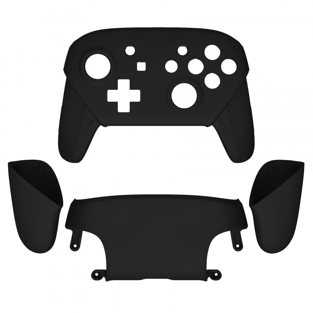 eXtremeRate Black Faceplate & Backplate Replacement for Nintendo Switch Pro Controller - DIY Custom Shell Kit (Controller Not Included) - Perfect for Gaming, Modding, and Personalization