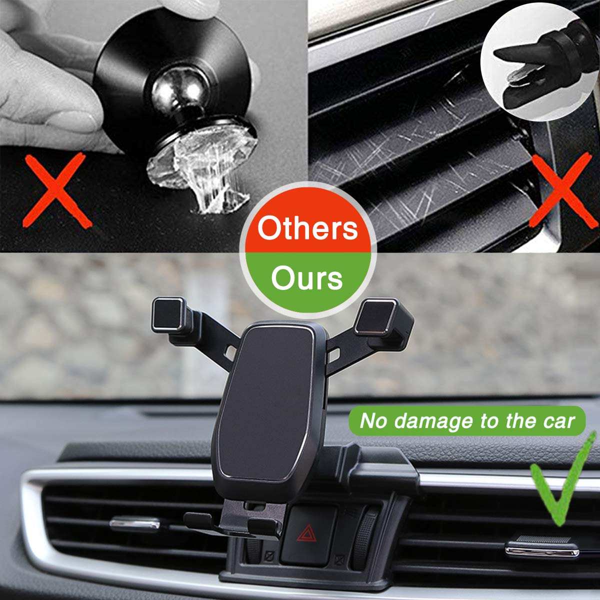 AYADA Universal Car Phone Holder - Gravity Auto-Locking Phone Mount for Rogue (2014-2020) | Upgraded Stable Design, Easy Installation | Perfect for Driving, Commuting & Road Trips