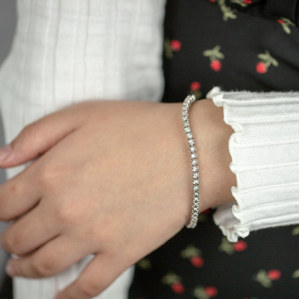 0.95 Carat Diamond Tennis Bracelet in Sterling Silver - 18.5cm Length for Women - Elegant Jewelry Gift for Anniversary, Wedding & Special Occasions