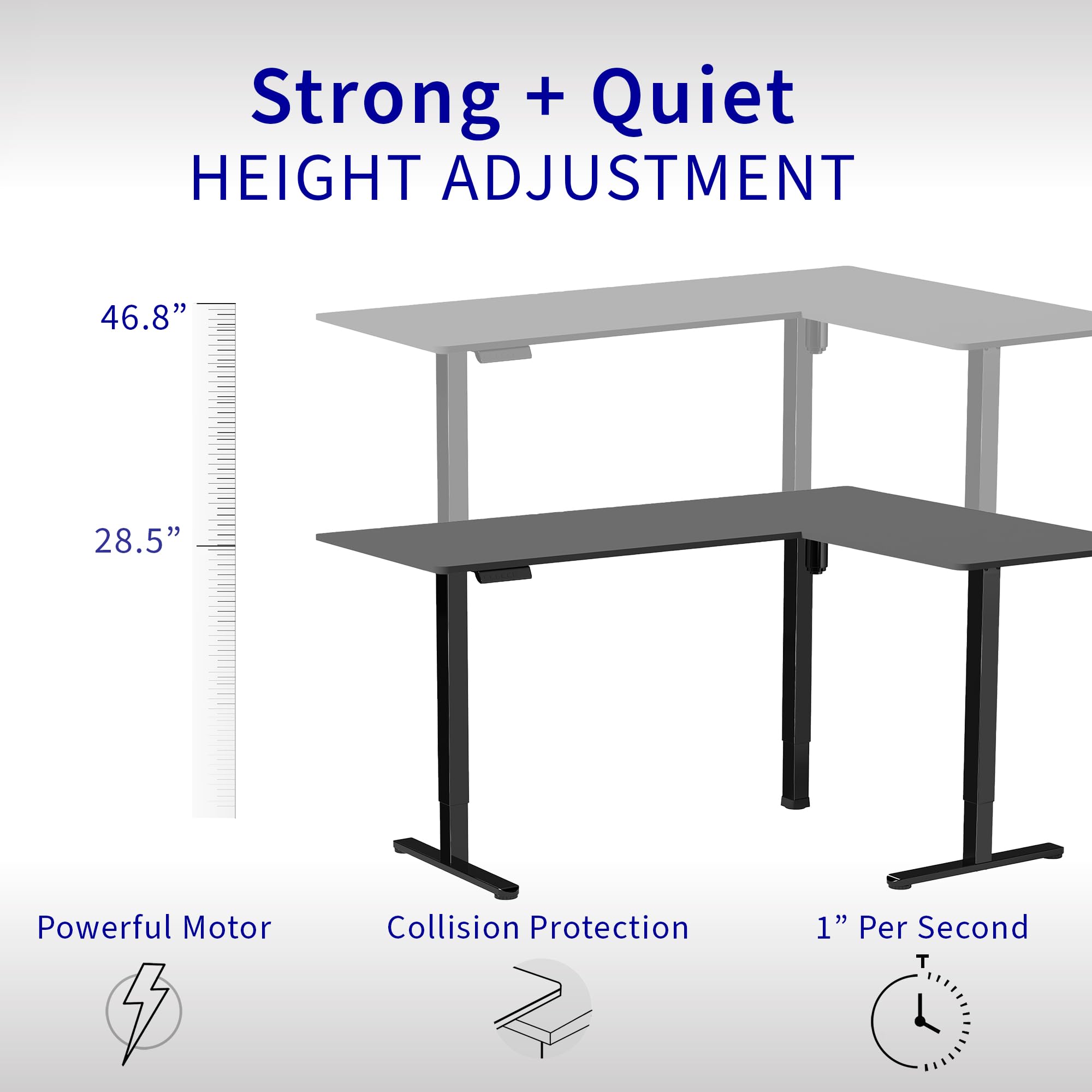 VIVO Electric L-Shaped Standing Desk 84 x 63 Inches, Height Adjustable with Memory Controller, Black Top & Frame (DESK-E3CTBB-84) - Perfect for Home Office, Gaming Setup and Workspace Ergonomics