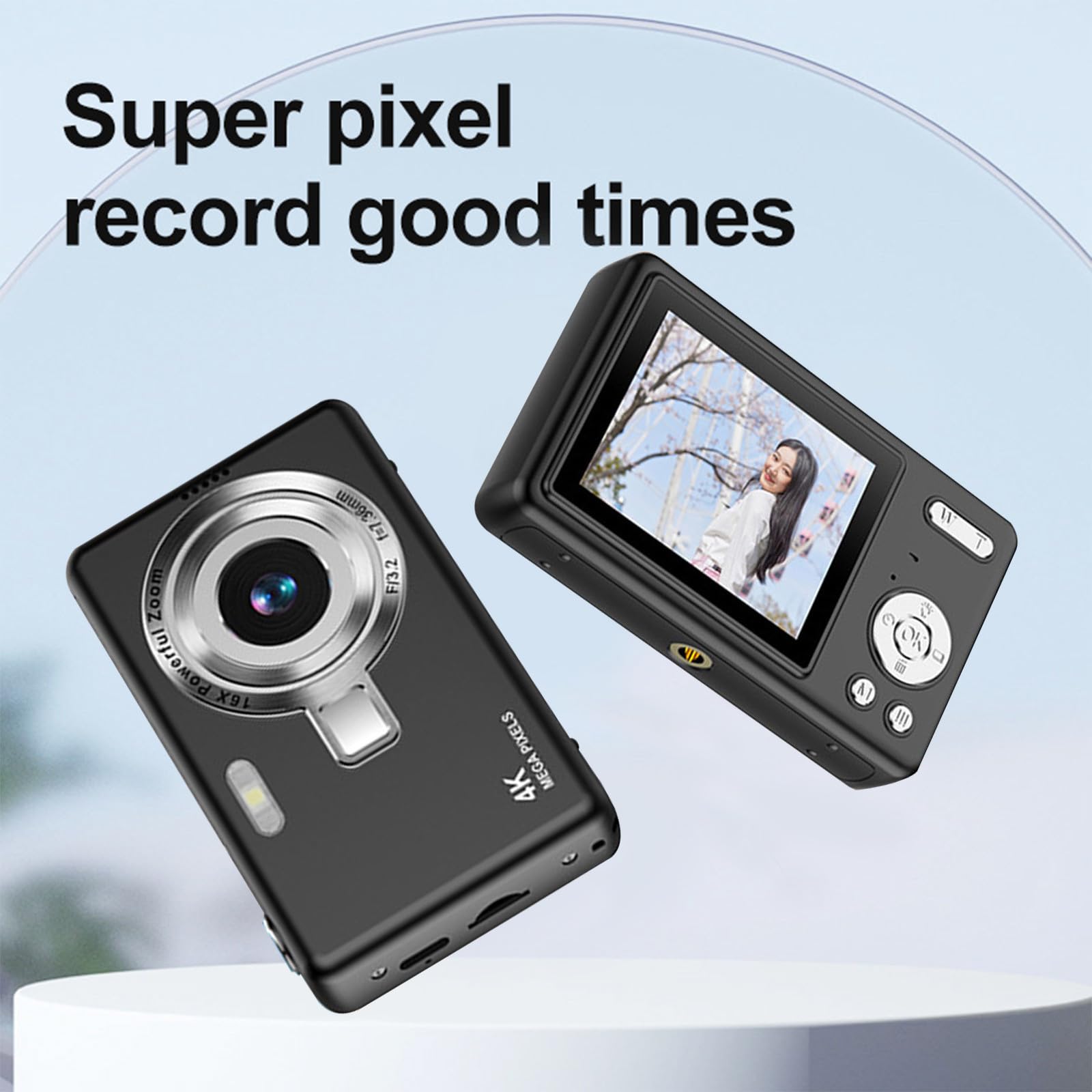 48MP 1080P HD Digital Camera with Electronic Stabilization & 16X Zoom - Portable CCD Camera for Travel, Vlogging, and Photography | Perfect for Beginners and Professionals