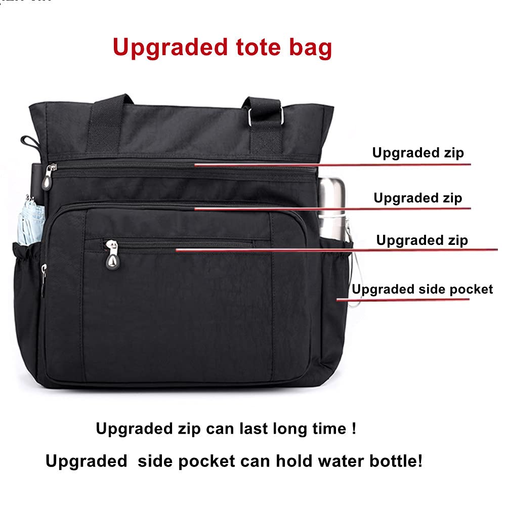 Stylish Multi-Pocket Nylon Tote Bag for Women - Large Capacity Shoulder Purse with Multiple Compartments - Perfect for Travel, Work, and Everyday Use