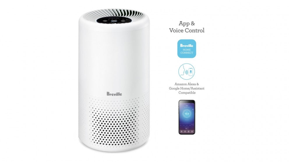 Breville The Easy Air Purifier with WiFi - White (LAP158WHT2IAN1) | HEPA Filter for Allergies & Dust | Smart Home Air Cleaner for Bedroom, Office & Living Room