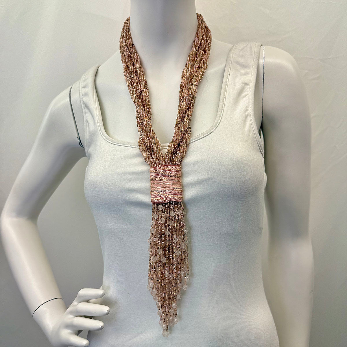 3 Strand Twisted Fringe Bead Necklace for Women - Bohemian Style Layered Beaded Jewelry - Perfect for Festivals, Parties & Everyday Wear