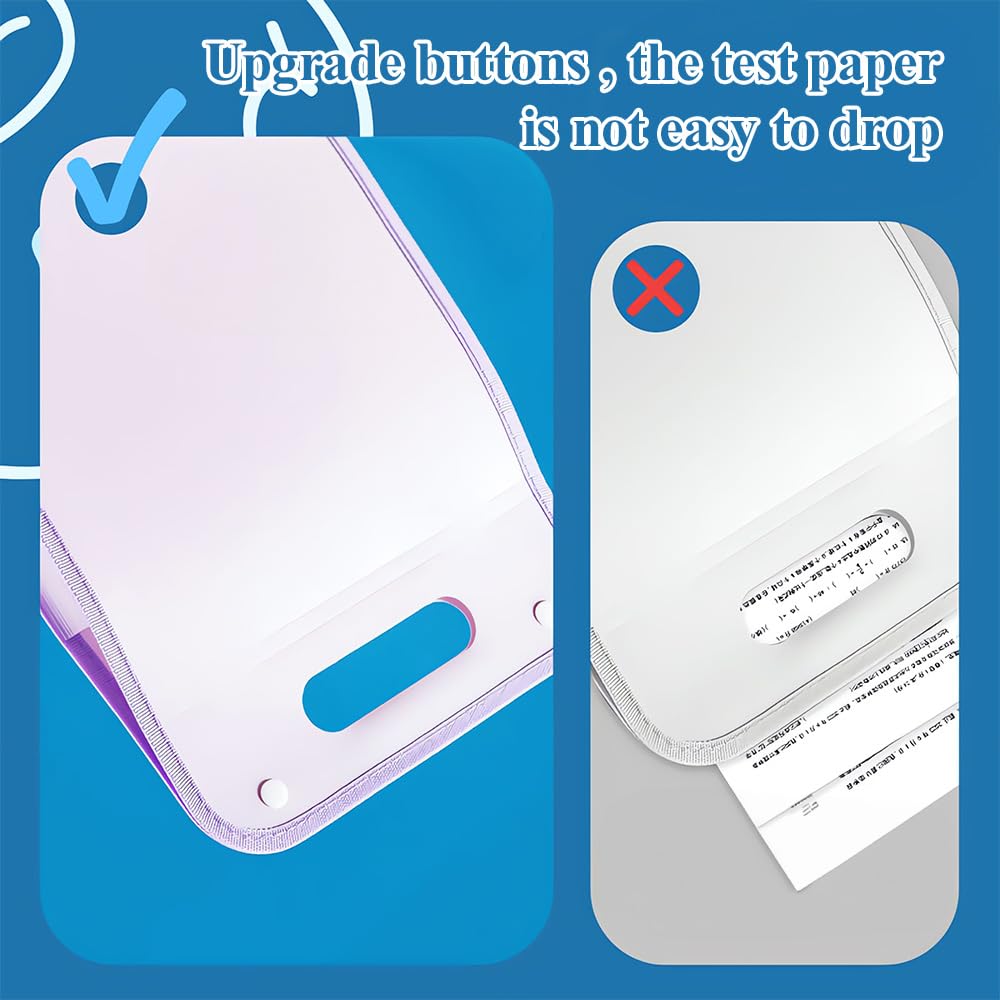 M&G 13-Pocket Expanding File Folder - Accordion Document Organizer with Labels, Portable A4 Letter Size Paper Holder for Receipts & Documents - Waterproof Office & School Supplies (Purple) - Perfect for School, Office, Travel & Home Organization