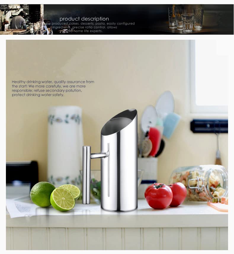 1L/1.5L/2L Large Capacity 304 Stainless Steel Water Pitcher - Insulated Cold Water Jug with Handle for Kitchen, Coffee, Tea & Beverages - Perfect for Home, Office & Outdoor Use