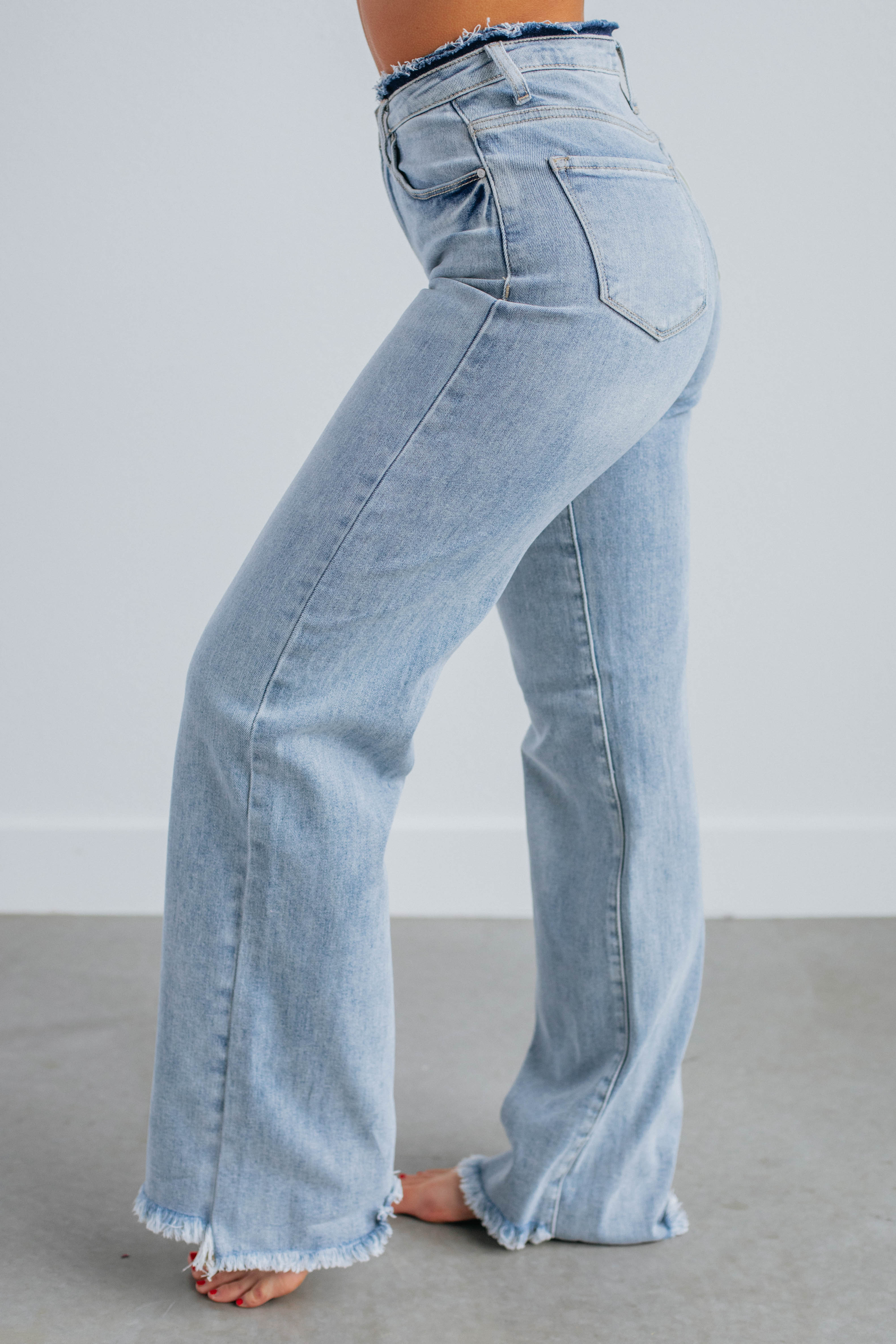 Blaire Risen Light Wash Jeans for Women - High Waist Stretch Denim Pants - Perfect for Casual Wear, Office & Date Night