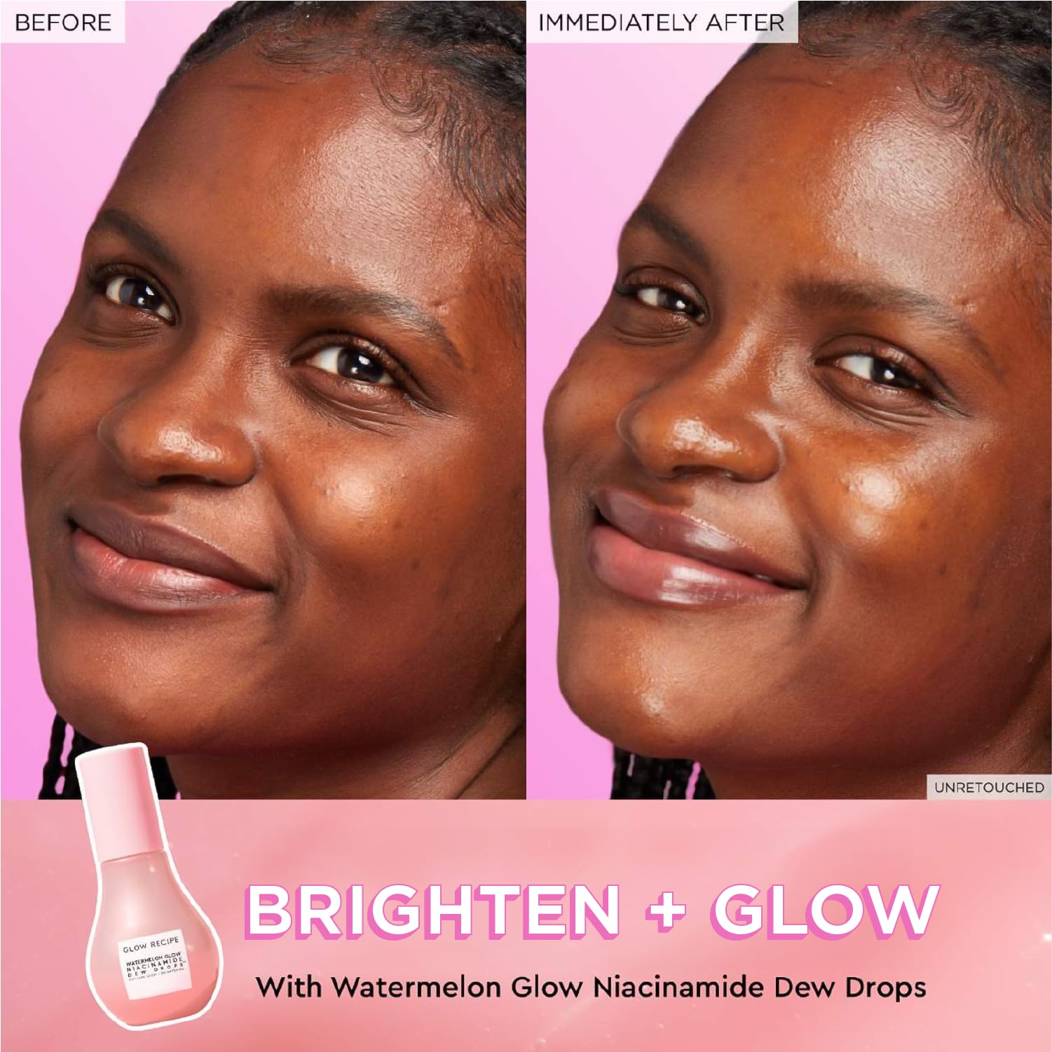 Glow Recipe Niacinamide Dew Drops Serum & Makeup Primer (40ml) + Watermelon Glow Pink Juice Hydrating Moisturizer (50ml) Duo Set - Brightening, Hydration & Glow Boosting Skincare Routine for Dry, Dull Skin | Day & Night Use for Radiant Complexion