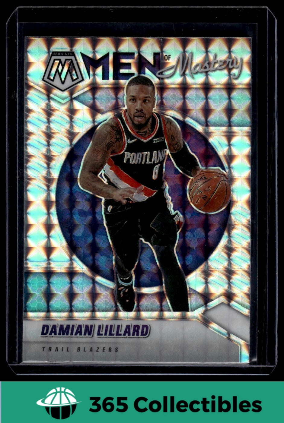 2020-21 Panini Mosaic Damian Lillard Prizm Mosaic #15 Basketball Card - Portland Trail Blazers NBA Collectible for Sports Fans & Card Investors