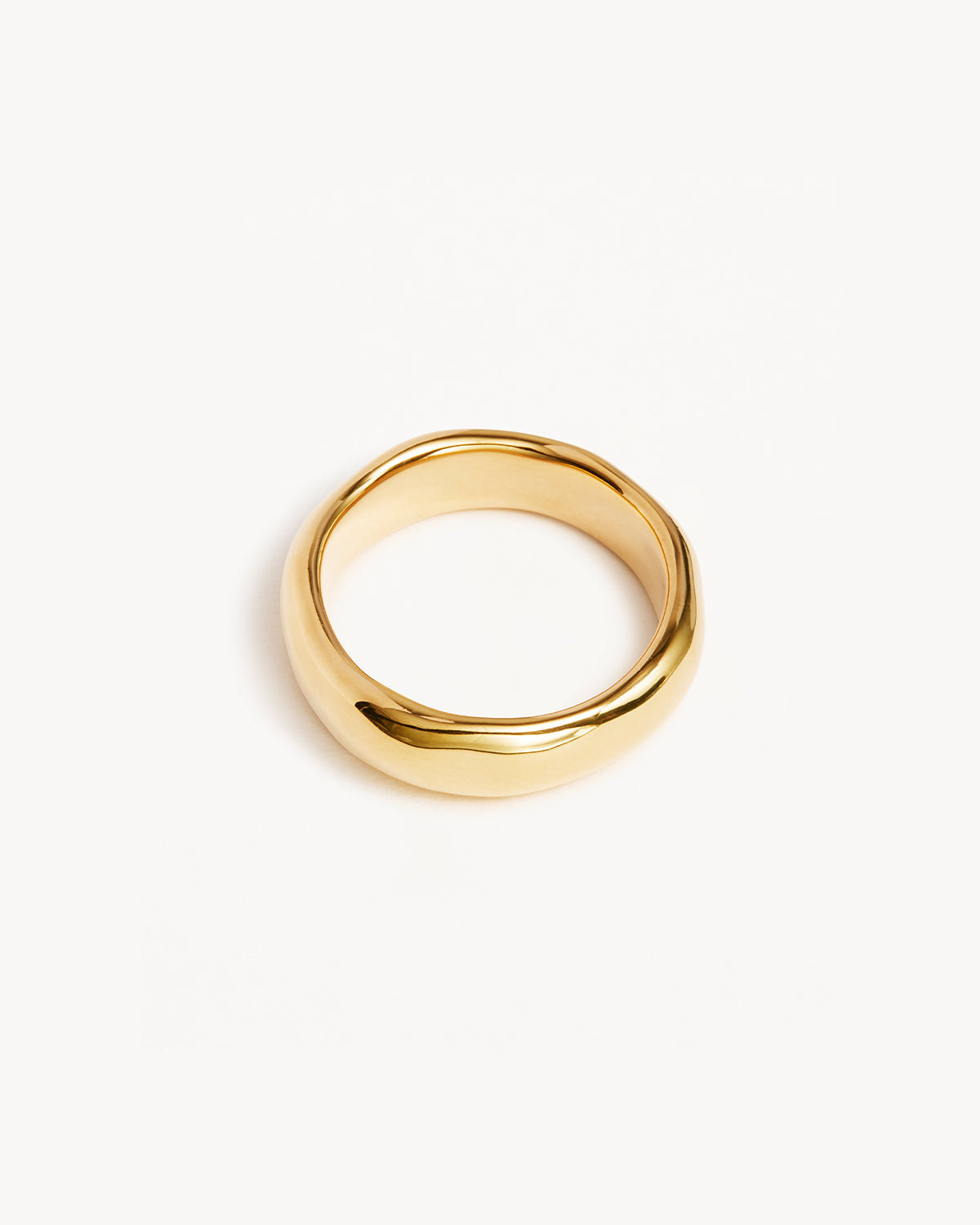 18K Gold Vermeil Bold Love Ring for Women - Elegant Stackable Band for Anniversary, Valentine's Day & Everyday Wear