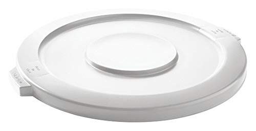 White Snap-On Flat Trash Can Lid - Durable & Secure Fit for Kitchen, Bathroom & Office Waste Bins