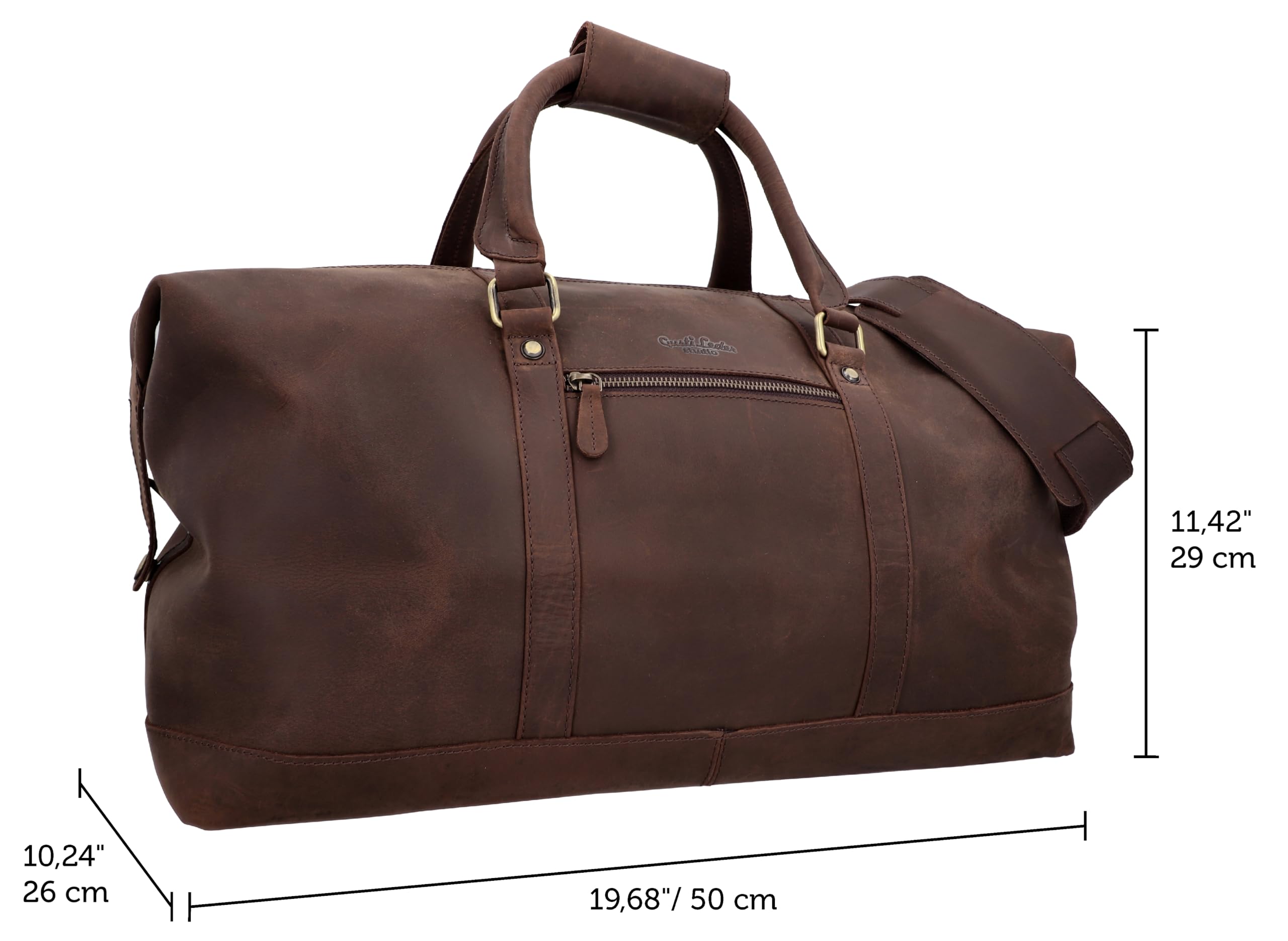 Premium Genuine Leather Travel Bag for Men & Women - Durable Carry-On Luggage for Business Trips, Vacations & Weekend Getaways