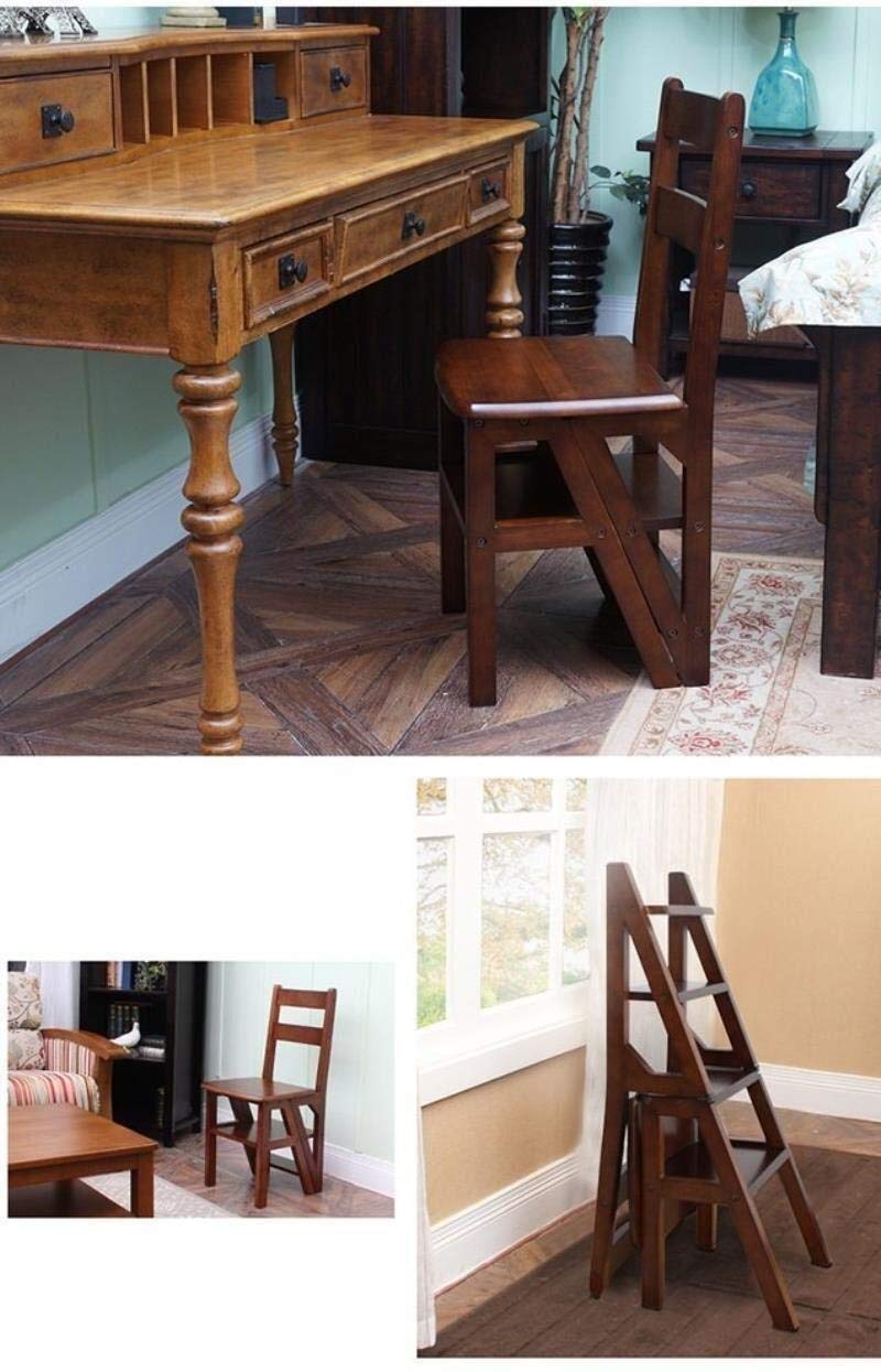 Wooden Folding Step Stool for Home - Multi-Functional Climbing Stool with Non-Slip Steps, Space-Saving Ladder Stool for Kitchen, Bathroom & Kids' Room - Perfect as Step Stool for Reaching High Shelves or Toddler Learning Tower
