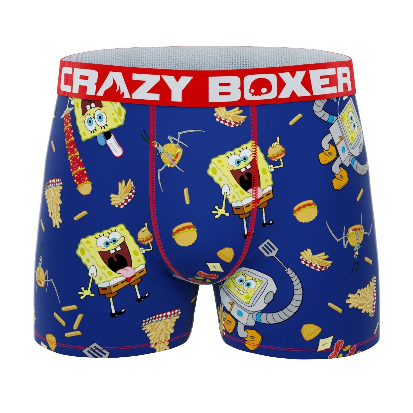 CrazyBoxer SpongeBob Seahorse Men's Boxer Briefs - Soft Cotton Underwear for Comfort & Style - Perfect for Casual Wear, Sleep & Everyday Use