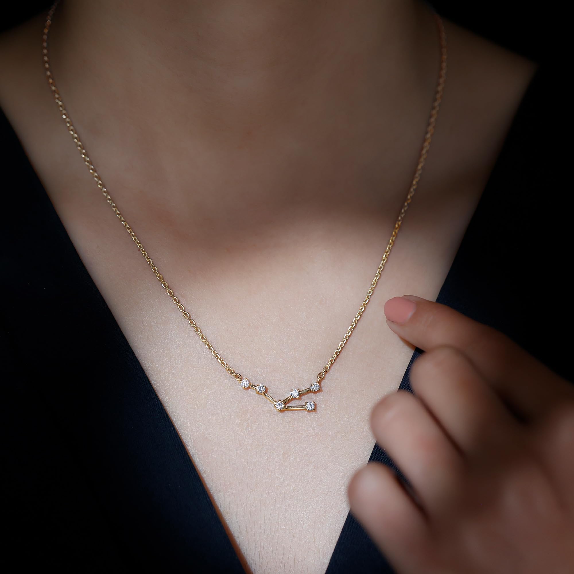 Taurus Constellation Moissanite Pendant Necklace - 925 Sterling Silver Zodiac Jewelry for Women | Perfect Birthday, Graduation Gift for Her | Elegant Everyday Wear & Special Occasion Jewelry