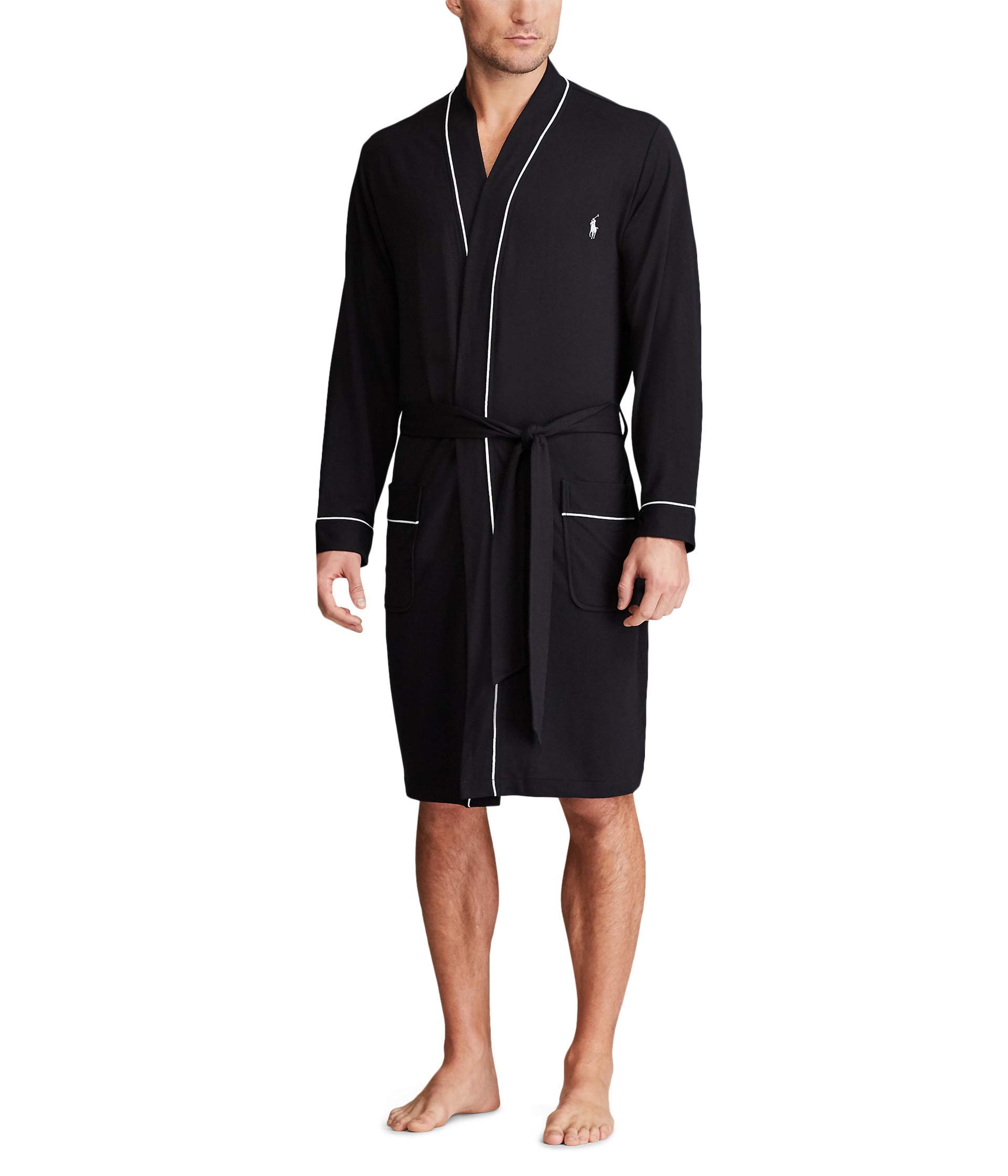 Polo Ralph Lauren Men's Mini Terry Kimono Robe - Soft Cotton Bathrobe for Spa, Lounge & Travel - Lightweight Comfort for Home & Hotel Use