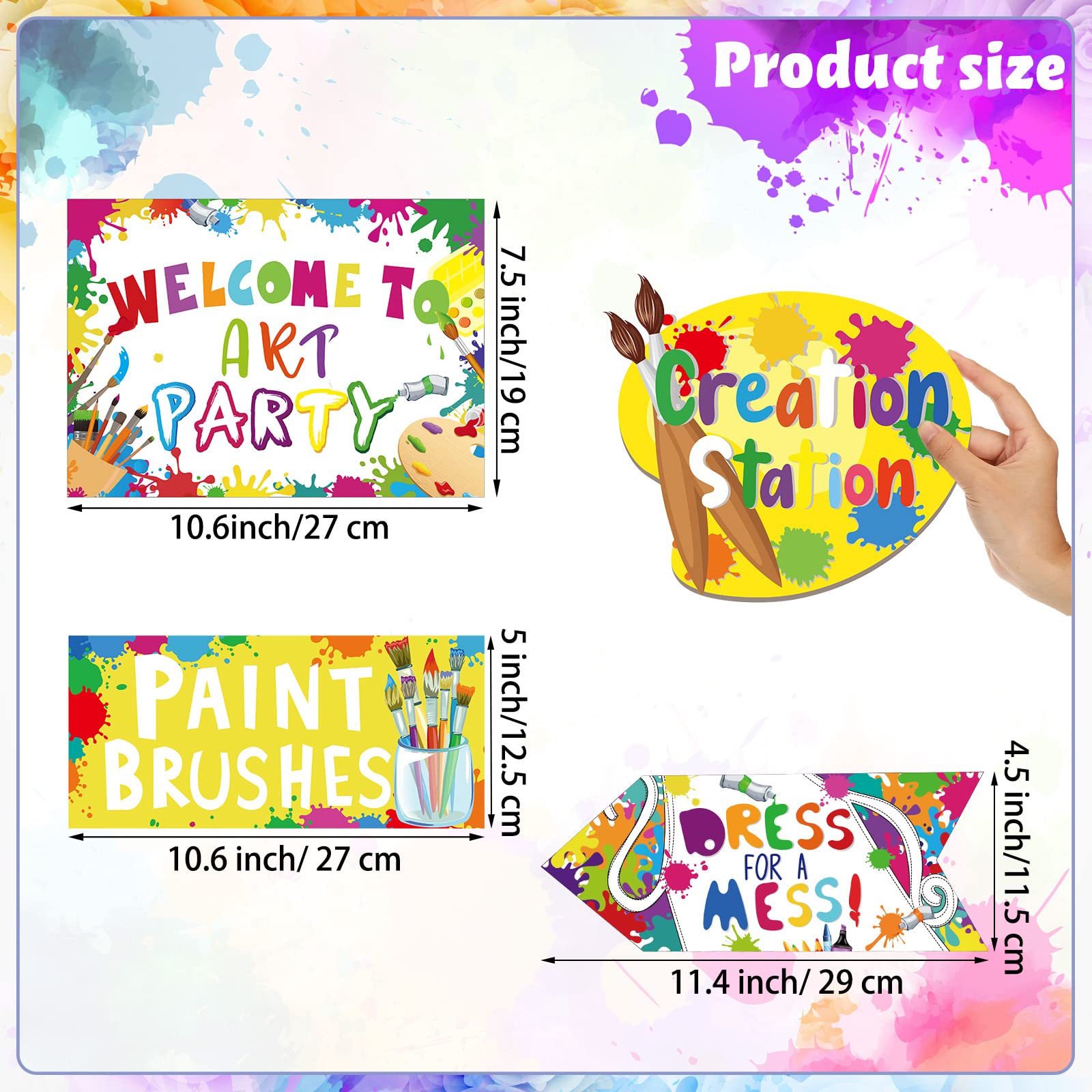 Chinco 20-Piece Art Painting Party Decorations Kit - Paint Party Signs, Artist Birthday Supplies for Art Themed Parties | Perfect for Painting Birthday Celebrations, Art Studio Events & Creative Workshops