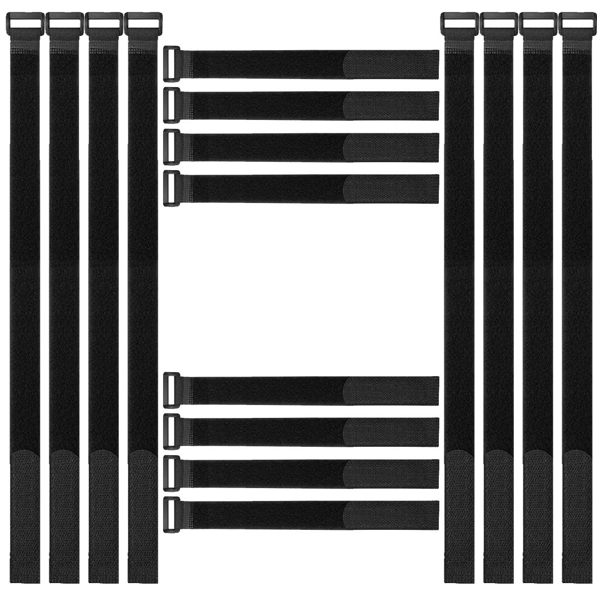16-Pack Reusable Hook & Loop Straps (18-36