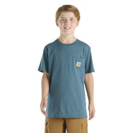 Youth Boys Short Sleeve Pocket Graphic T-Shirt - Real Teal Heather | Casual Summer Outfit & Playtime Essential