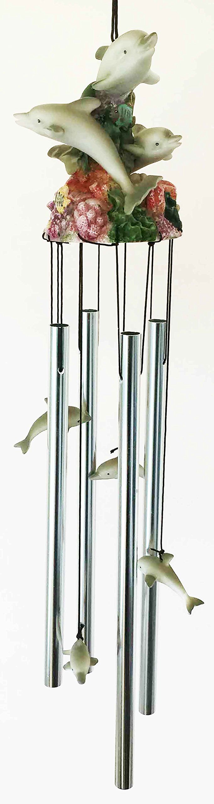 Ocean Coral Wind Chime - Dolphin Family Decor for Garden & Patio Relaxation