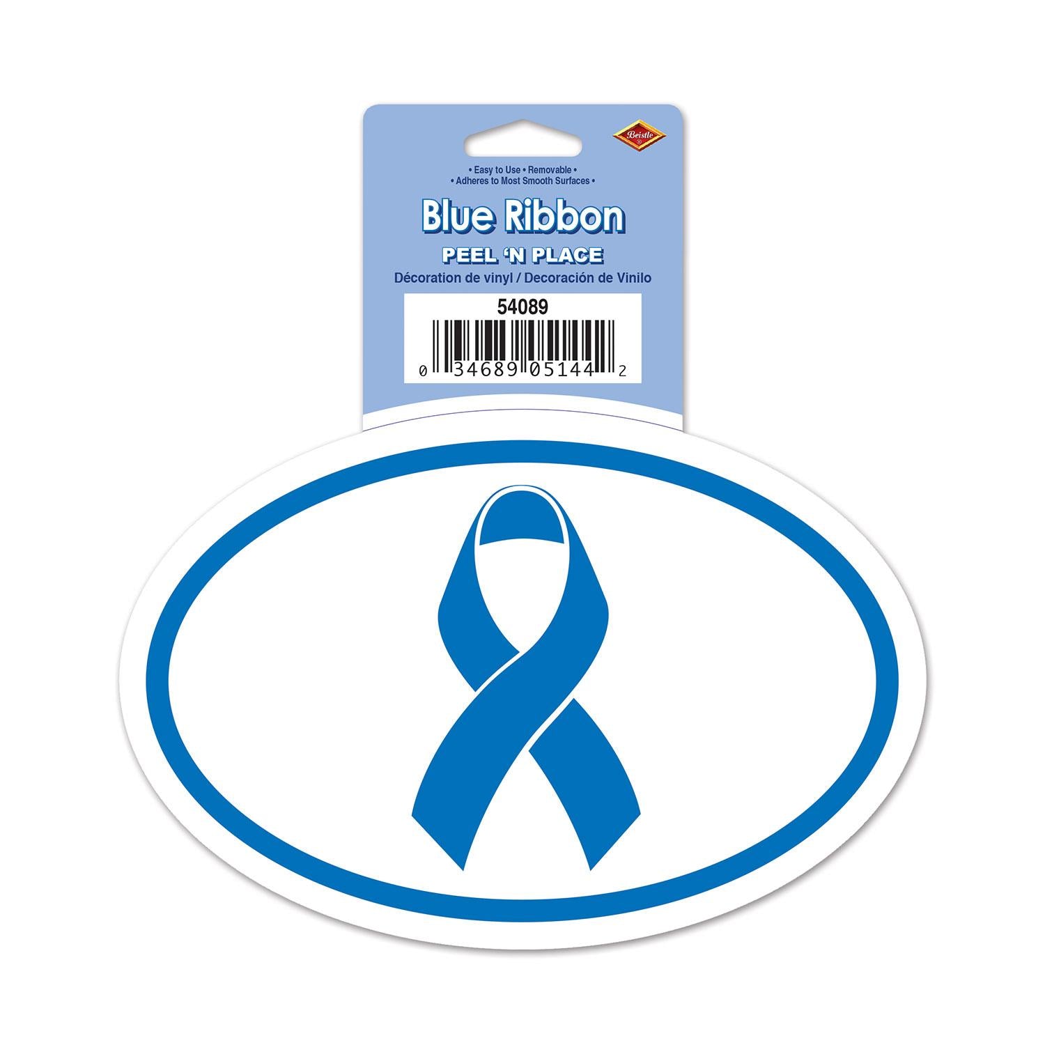 12 Pack Beistle Blue Ribbon Party Peel 'N Place Clings - Premium Window & Wall Decorations for Birthday, Graduation & Celebration Parties - Perfect for Home, School & Office Decor