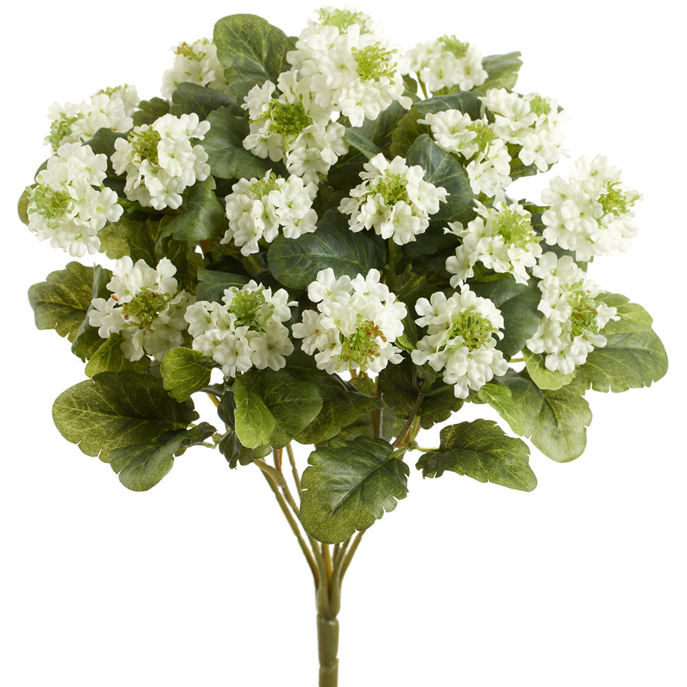 15 Pack White Lantana Silk Flower Bushes - Realistic Artificial Floral Arrangements for Home Decor, Wedding Centerpieces, and Office Displays