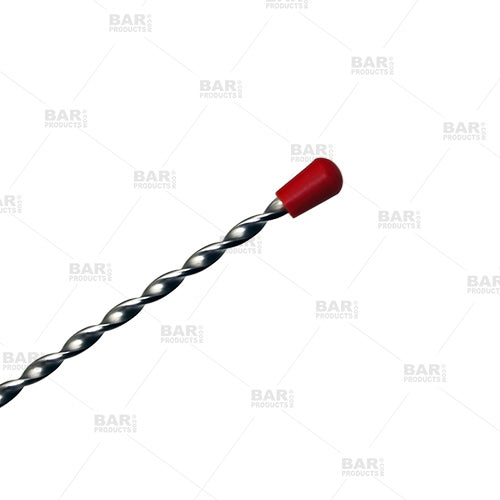 BarConic® Red Knob Bar Spoon - 12 Inch Stainless Steel Cocktail Mixing Spoon with Ergonomic Handle - Perfect for Bartenders, Home Bars & Craft Cocktail Making