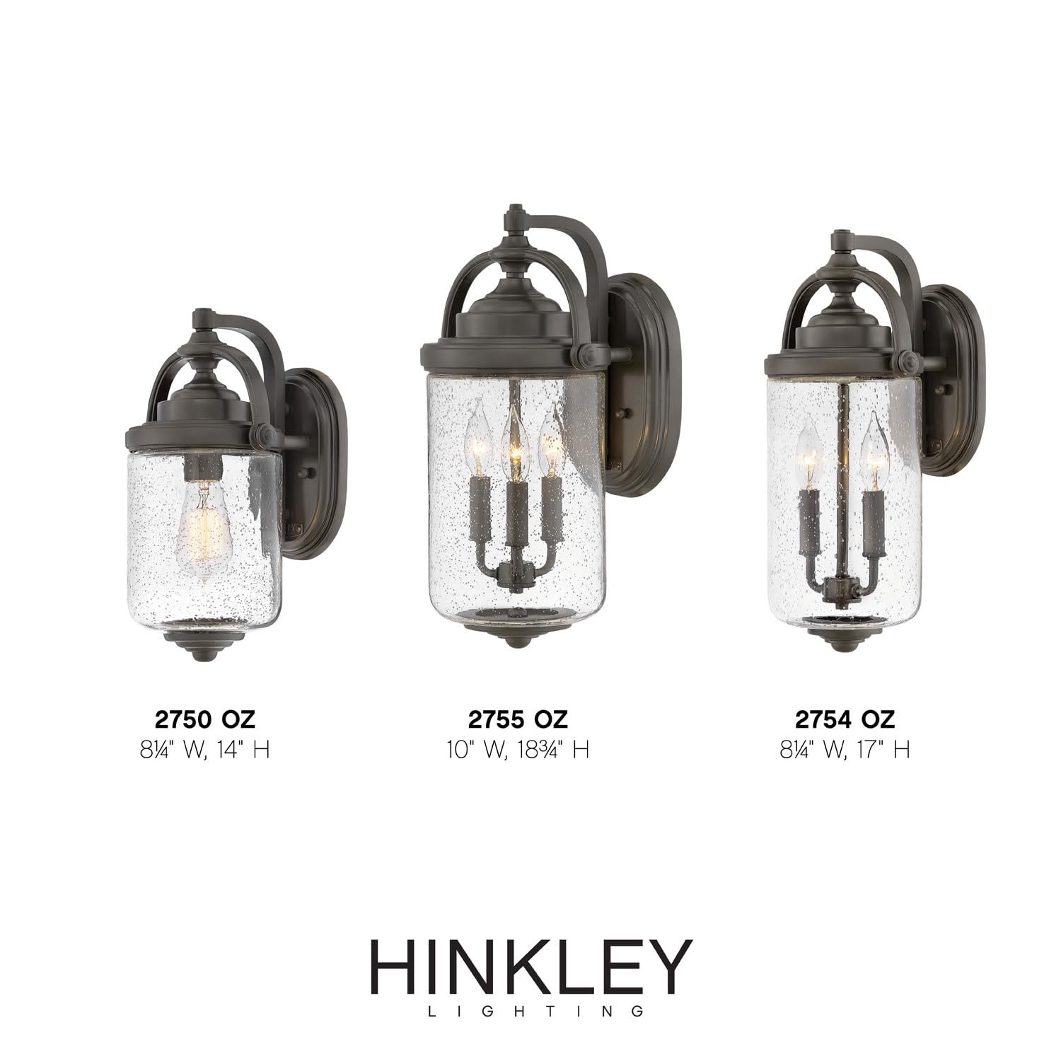 Hinkley Willoughby Medium Wall Mount Outdoor Lantern - Coastal Style 1-Light Composite Fixture with Clear Seedy Glass & Oil Rubbed Bronze Finish | Perfect for Porch, Patio, and Entryway Lighting