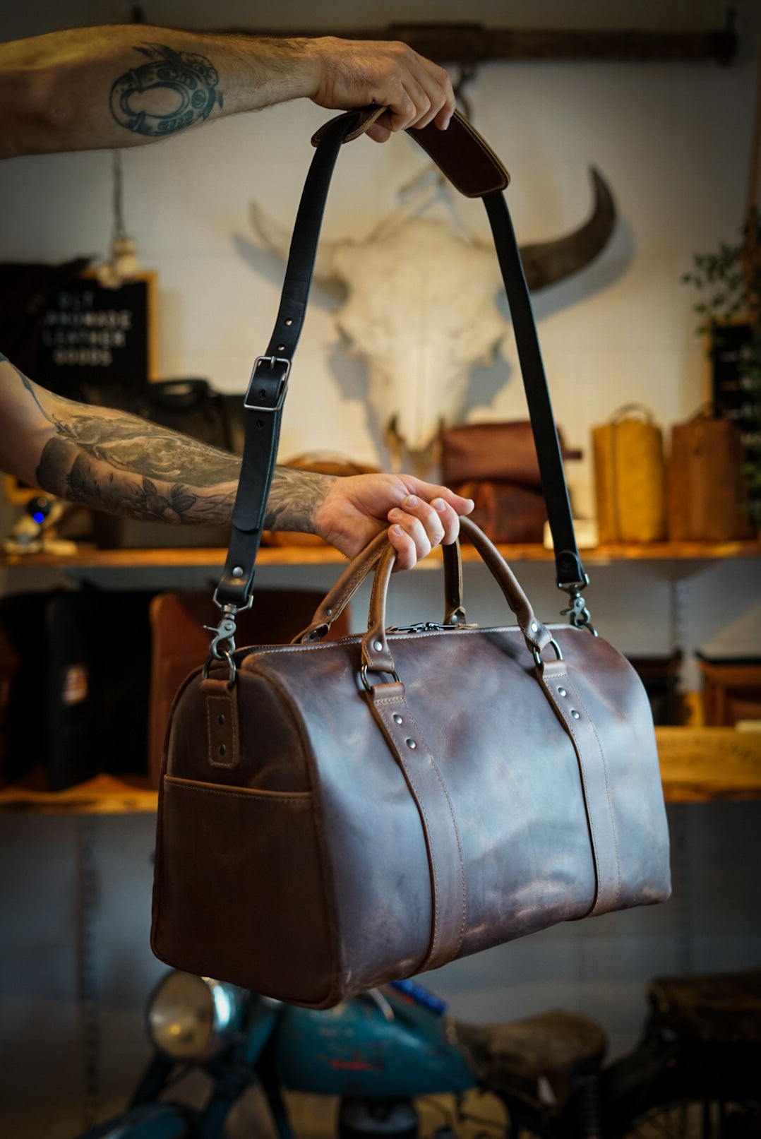 Premium Overnight Duffle Bag for Travel & Gym - Walnut Brown, Water-Resistant & Spacious Carry-On Luggage - Perfect for Weekend Trips, Workouts & Business Travel