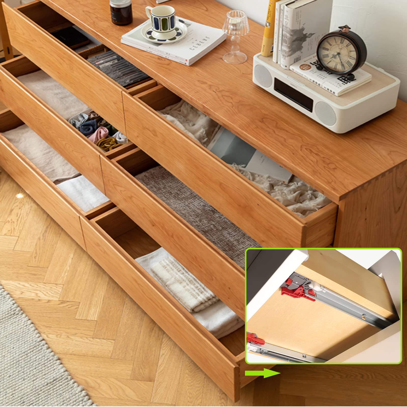 Gobrico 18 Inch Soft Close Undermount Drawer Slides - Full Extension Concealed Drawer Runners (6 Pairs) - Perfect for Kitchen Cabinets, Dressers, and Furniture Installation