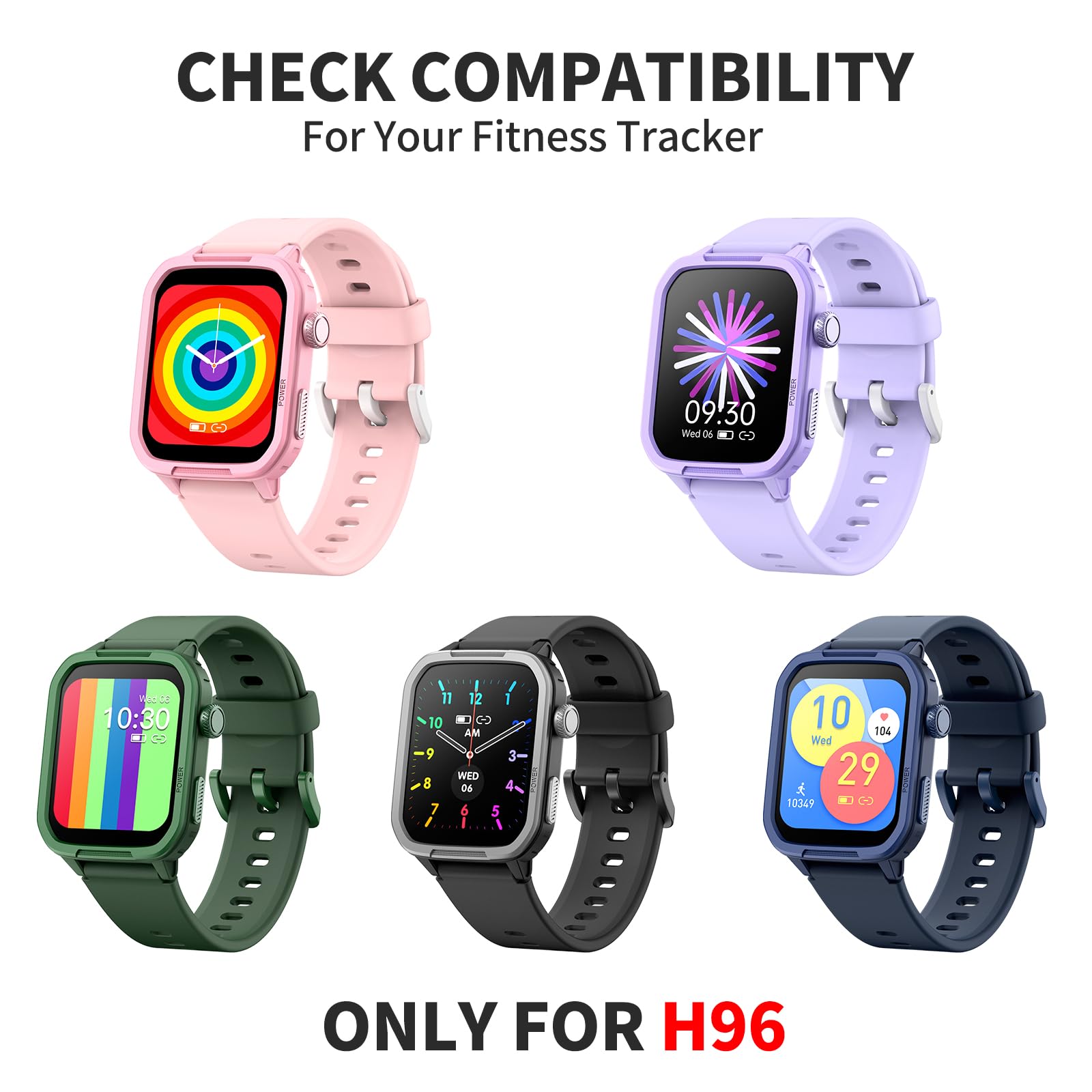 Sport Watch Band Compatible with H96 Smartwatch - Durable Replacement Strap for Boys & Girls - Adjustable Kids Wristband for Sports & Outdoor Activities