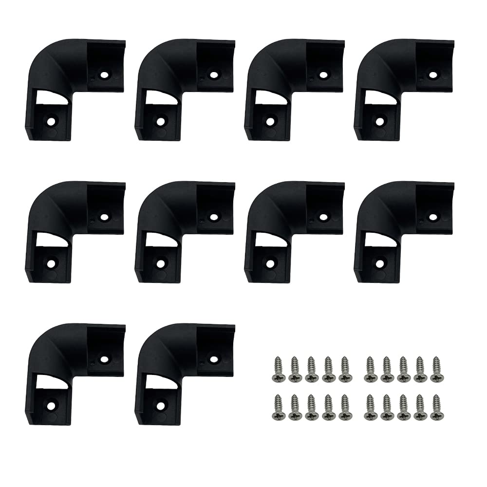 10pcs Black L-Shape 90 Degree LED Aluminum Channel Corner Kit for LED Strip Lights - 16x16mm V-Shape Connector with Screws - Perfect for Kitchen Cabinets, Under Cabinet Lighting & DIY Home Decoration Projects