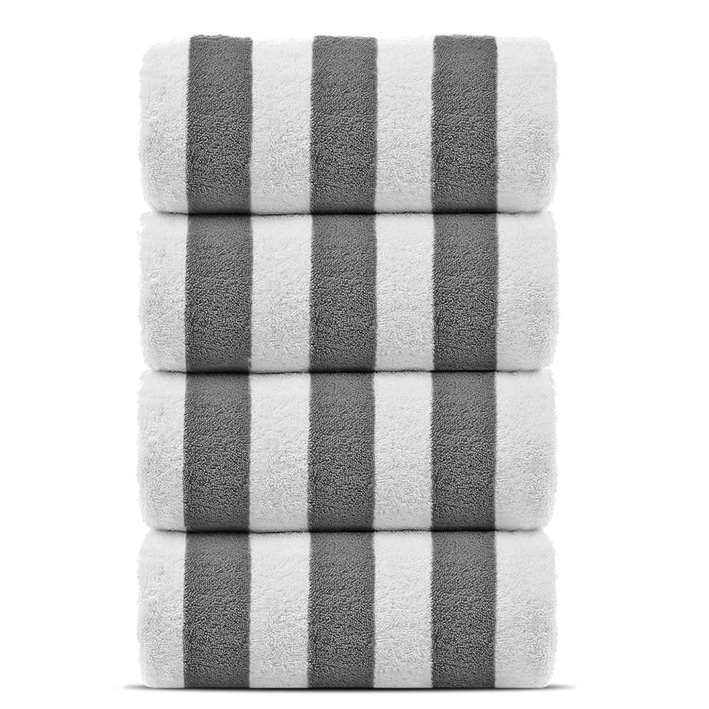 Premium 100% Cotton Striped Cabana Beach Towels - Extra Large 30