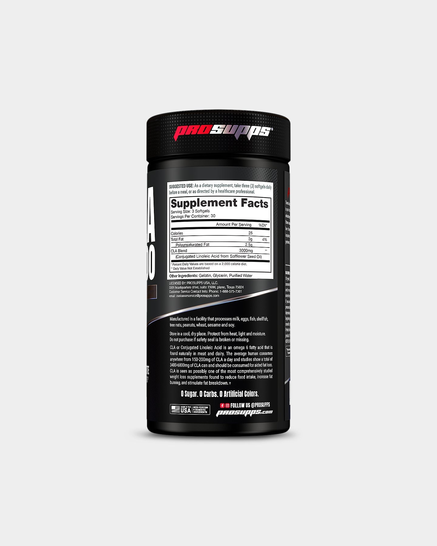 Pro Supps CLA Lean 3000 Softgels - Premium Conjugated Linoleic Acid Supplement for Weight Management & Muscle Support | Ideal for Fitness Enthusiasts & Active Lifestyles