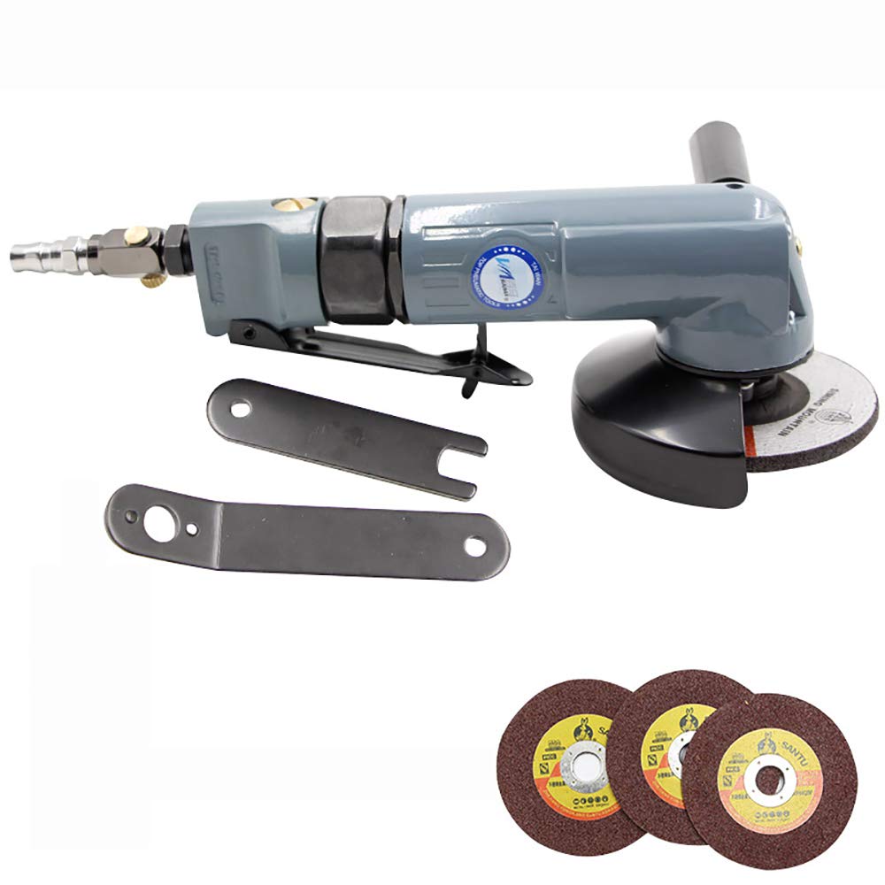4 Inch BM-M4 Industrial Pneumatic Angle Grinder - 100MM Air Sanding Polishing Machine with 11000 RPM for Metal, Wood & Stone Cutting, Grinding & Polishing - Perfect for Construction, Automotive & DIY Projects