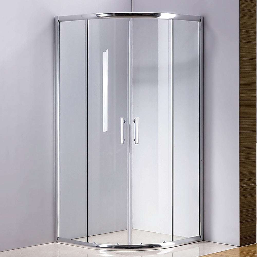 100 x 100cm Chrome 6mm Rounded Sliding Curved Shower Screen with Base - Perfect for Modern Bathrooms & Spa-Like Showers