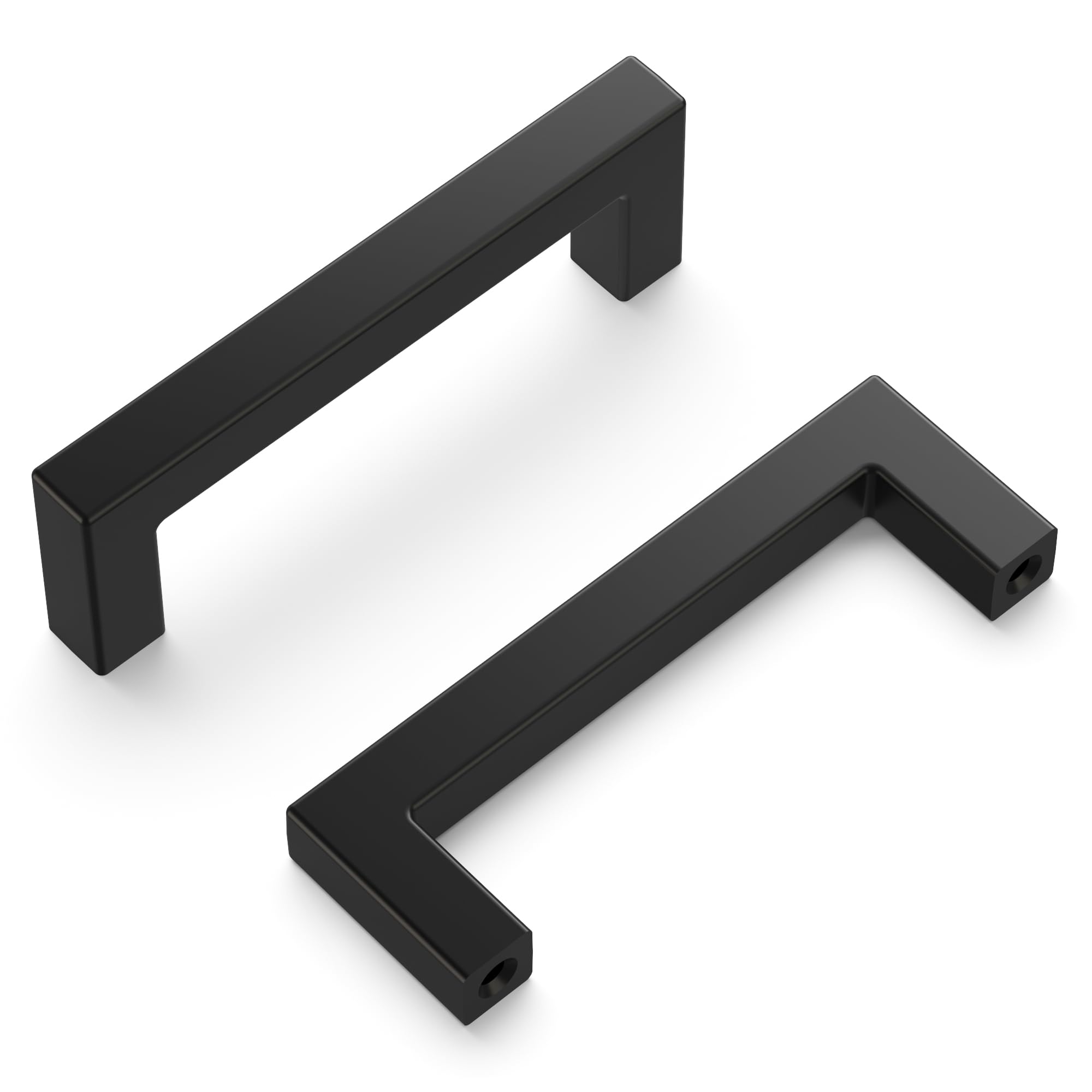 Premium Hickory Hardware Solid Core Kitchen Cabinet Pulls - Luxury Matte Black Cabinet Handles for Doors & Dressers - 3