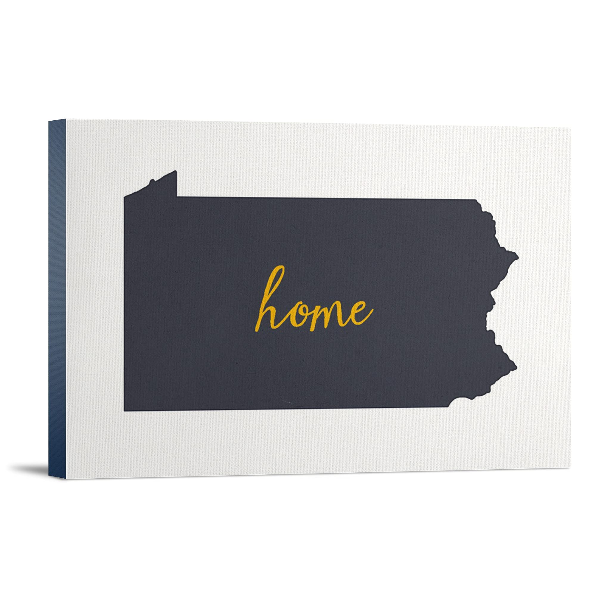 Pennsylvania State Pride Gray on White Canvas Art - 36x24 Gallery Wrapped Stretched Canvas - Perfect for Home Decor, Office Wall Art & Gift for PA Residents