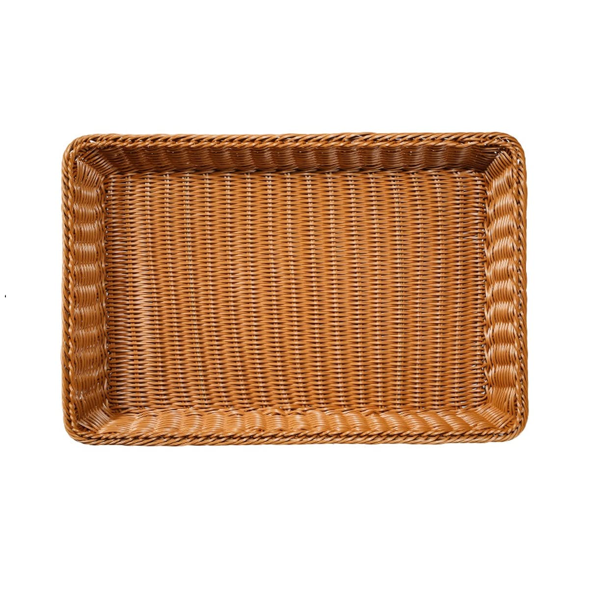 Simulated Rattan Woven Storage Tray - 60cm Square Desktop Organizer for Bedroom, Kitchen & Office | Perfect for Fruits, Snacks, Eggs, Vegetables & Bread Storage | Multipurpose Decorative Basket for Home Organization
