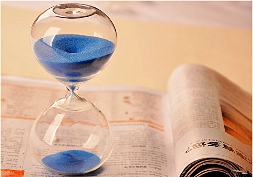GracesDawn 15 Minute Blue Sand Hourglass - Elegant Transparent Glass Timer for Home Office Decor, Meditation Tool & Unique Gift Idea for Birthdays, Weddings & Special Occasions