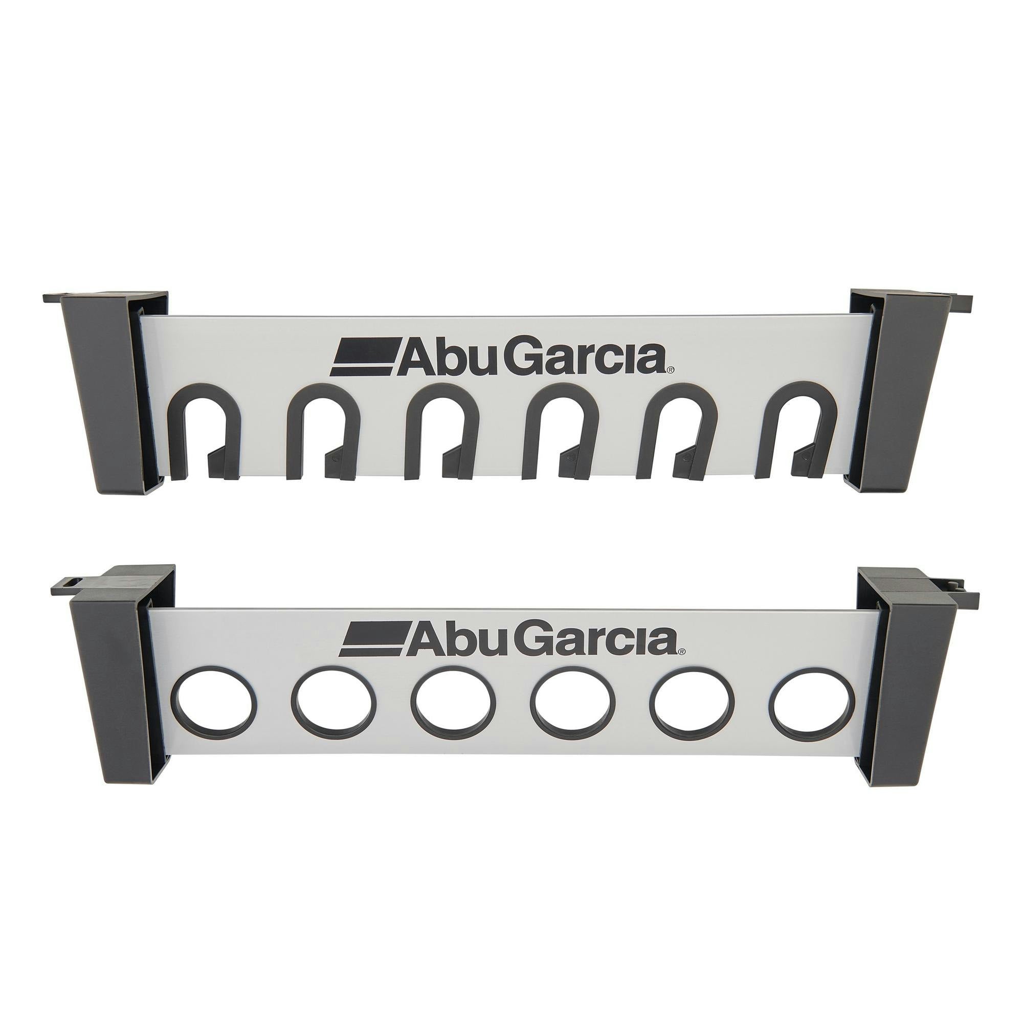 Abu Garcia Horizontal 6 Rod Fishing Rod Holder - Wall Mounted Fishing Rod Storage Organizer for Garage, Boat, or Home - Perfect for Anglers & Fishing Enthusiasts