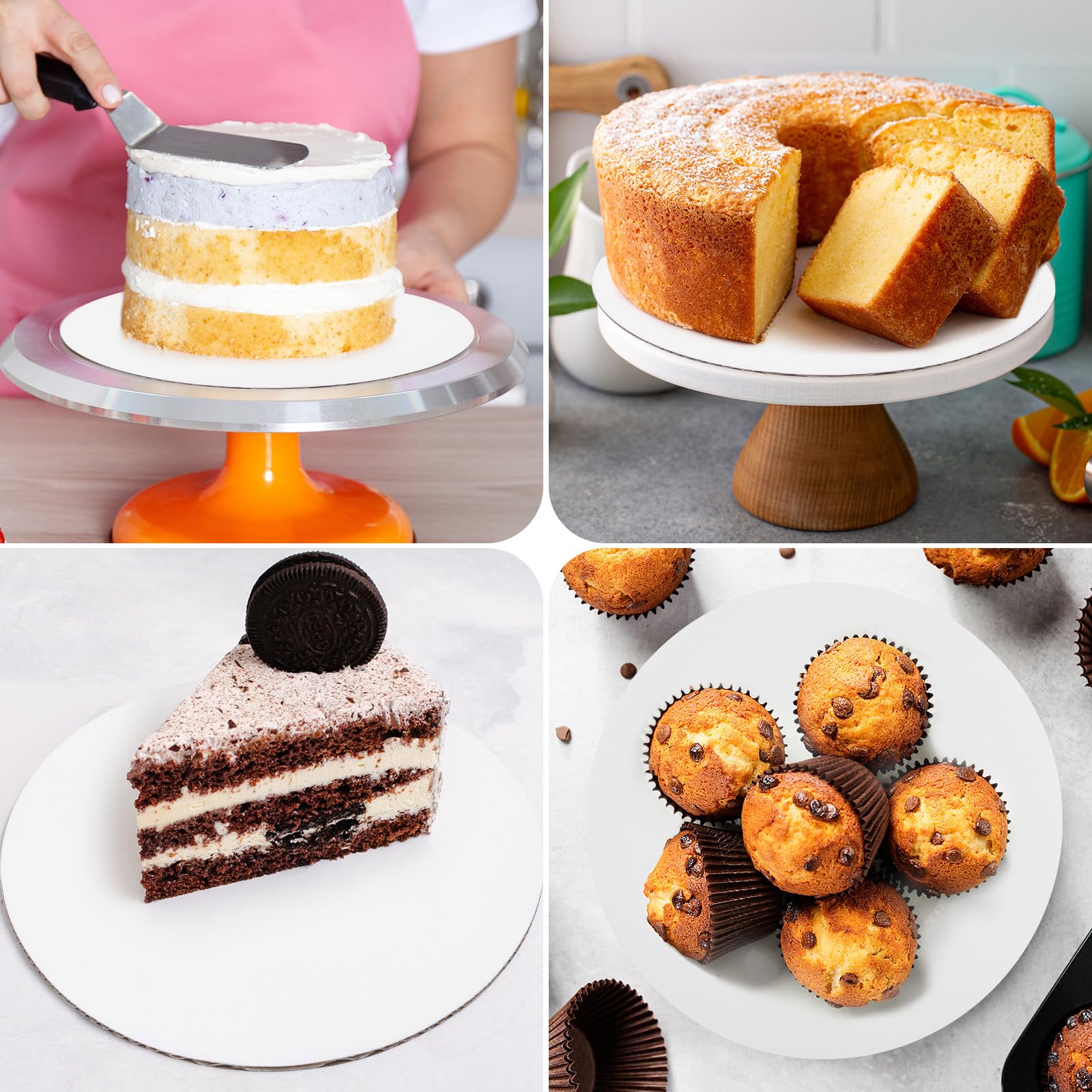 Yimomoyi 10-Pack Premium 10-Inch Round Cake Boards - 3mm Thick Reusable Cardboard Cake Trays for Baking, Wedding Cakes, Birthday Parties & Professional Cake Decorating | Perfect for Cake Transport, Display & Dessert Serving