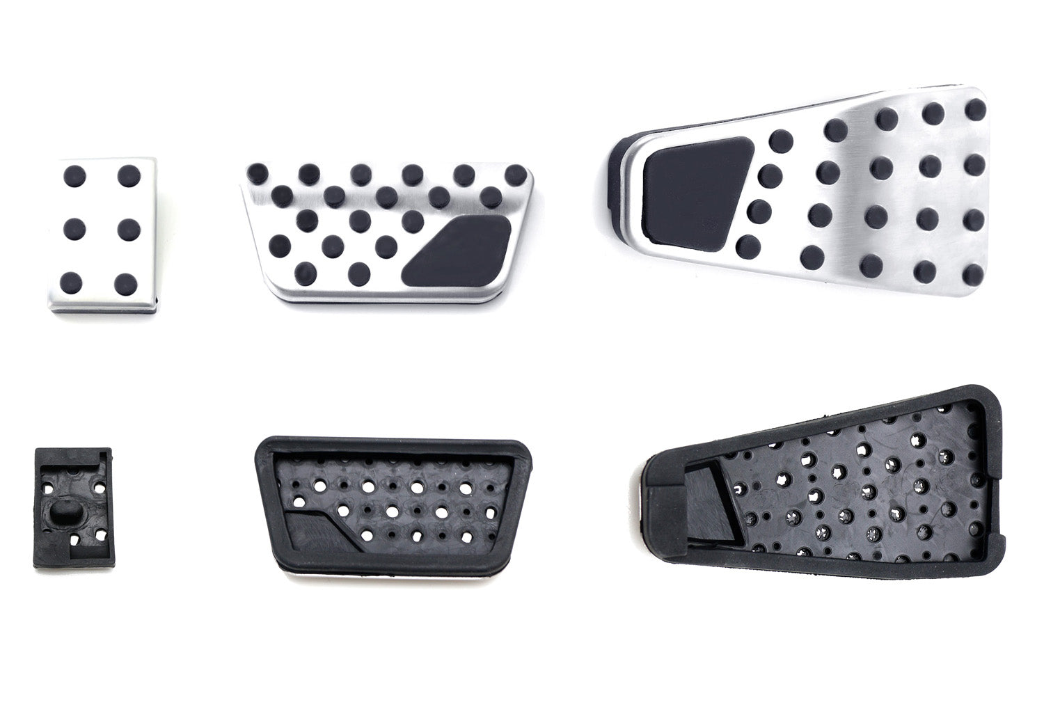 3-Piece Silver Track Design Foot Pedal Cover for 2009-2018 Gen4 Dodge RAM 1500/2500/3500 - Heavy Duty Protection & Style Upgrade for Off-Road & Daily Driving