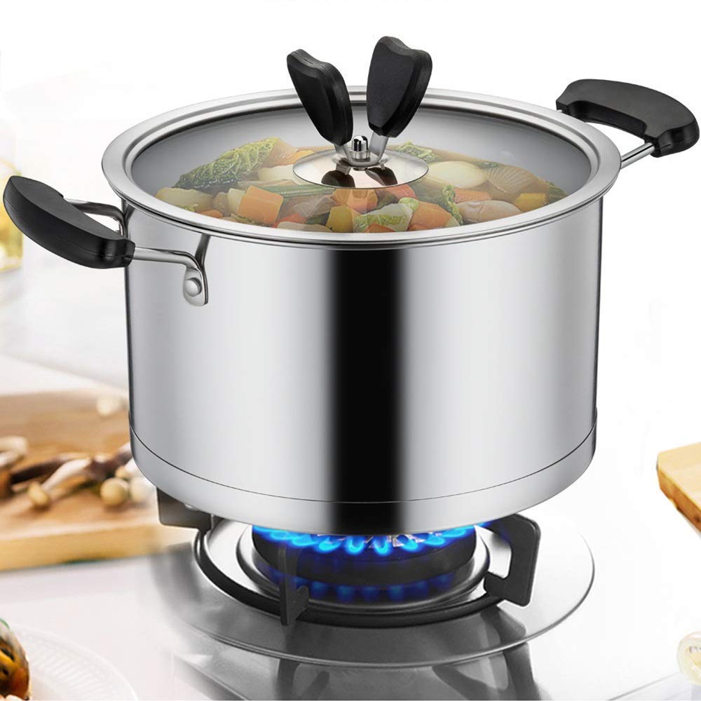 Chef Classic Stainless Steel 3-Piece Non-Stick Milk Pot Set with Lid - Healthy Cookware for Kitchen & Restaurant Use - Perfect for Boiling, Steaming & Cooking - Ideal Gift (Silver)