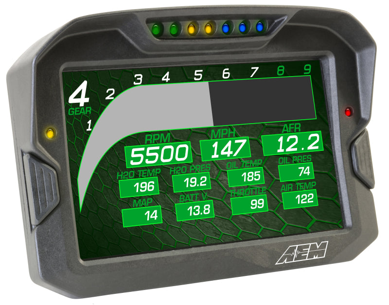 AEM CD 7 Logging Race Dash Carbon Fiber Digital Display with CAN Input - High-Performance Racing Data Logger for Track & Drift Cars